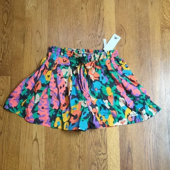 NWT High Waisted Multicolored Abstract Print Graphic Shorts Maximalist Athletic - Picture 12 of 13